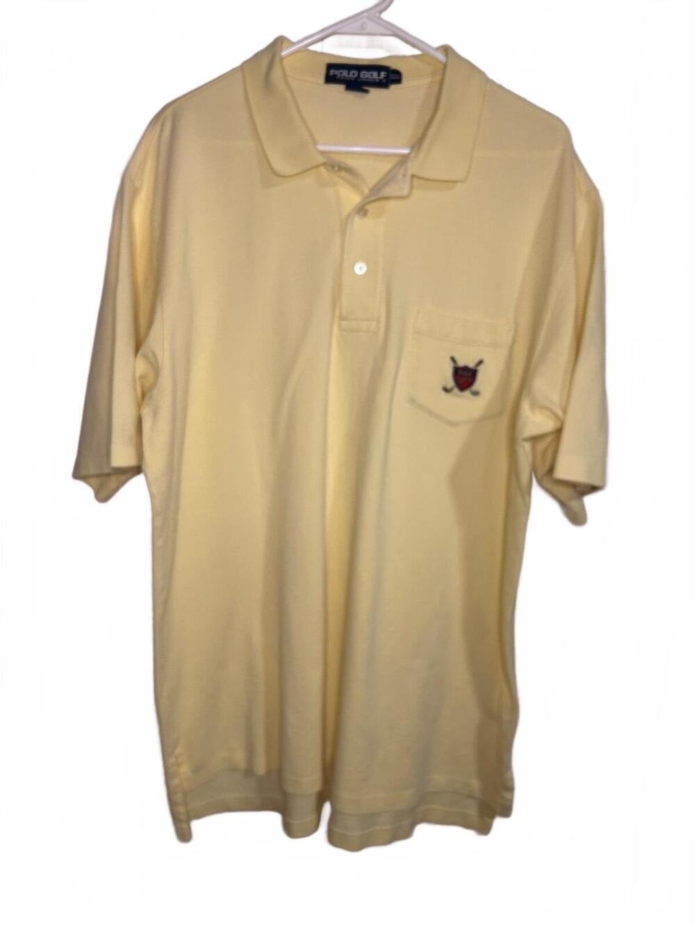 Ralph Lauren Golf polo yellow with crest XXL